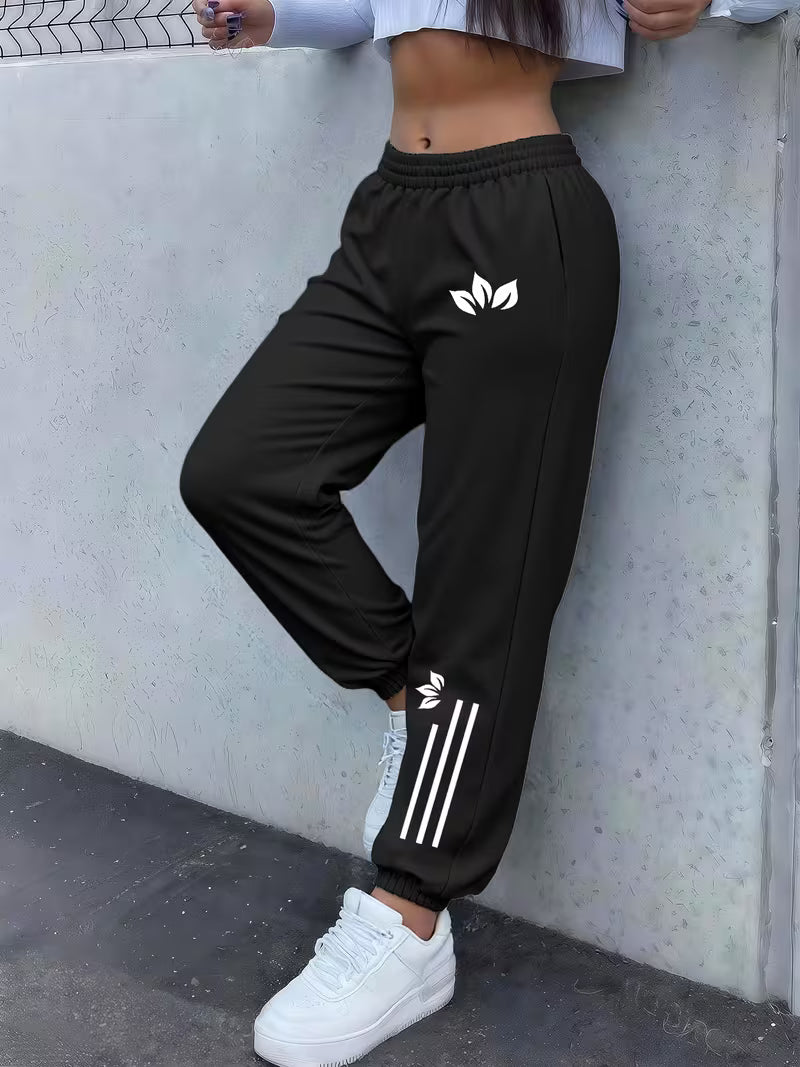 Women's -Lined Sweatpants with Exclusive Letter Print