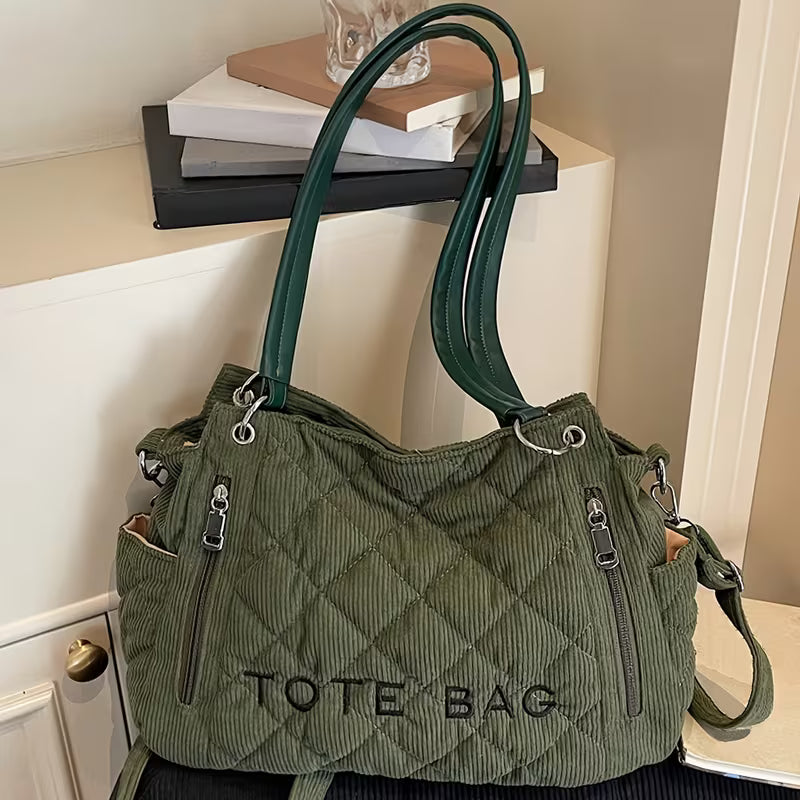 Women's Large Capacity Corduroy Handbag
