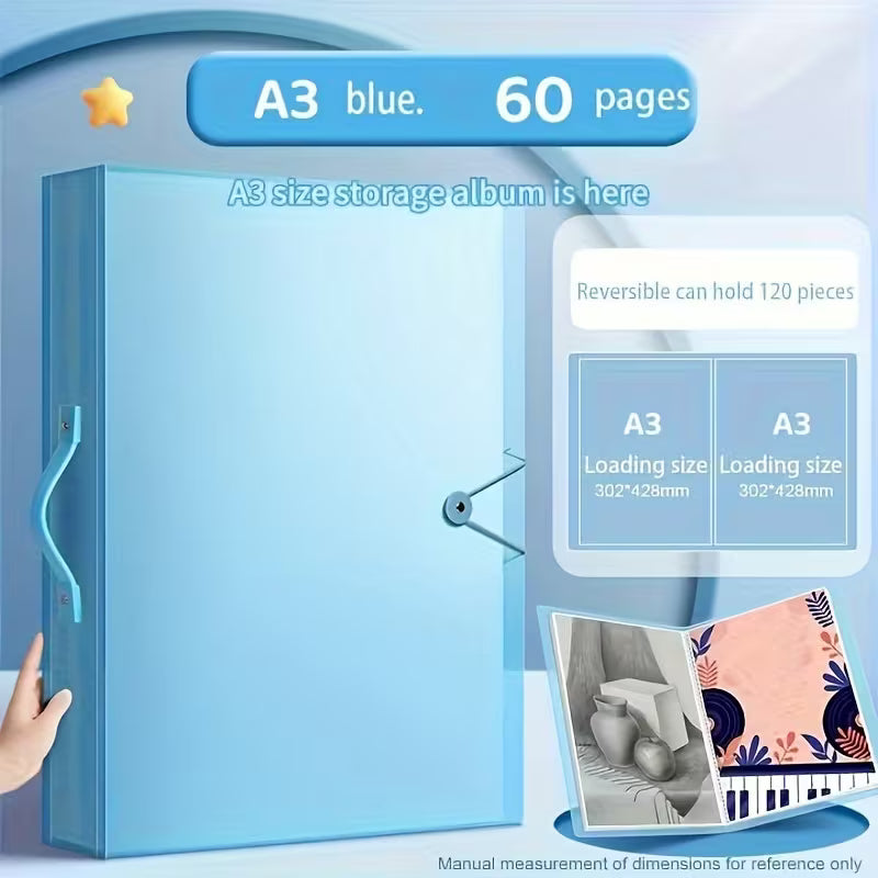 A3 Diamond Painting Portfolio Storage Box with Handle