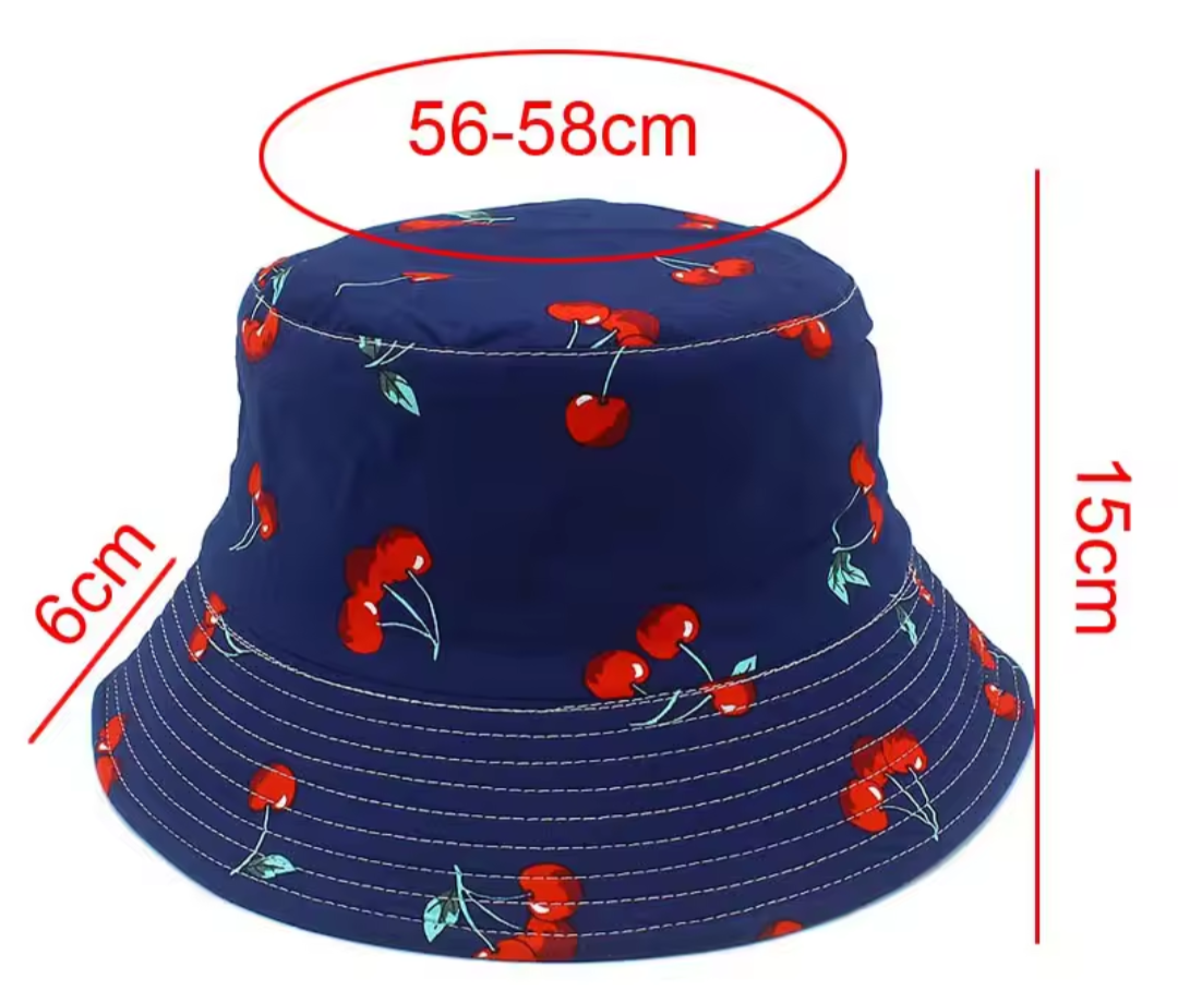 Girls Cherry Print Bucket Hat