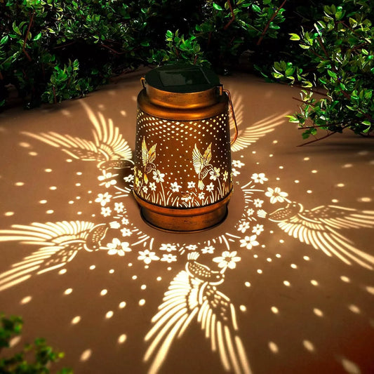 Hummingbird Metal Solar Lantern