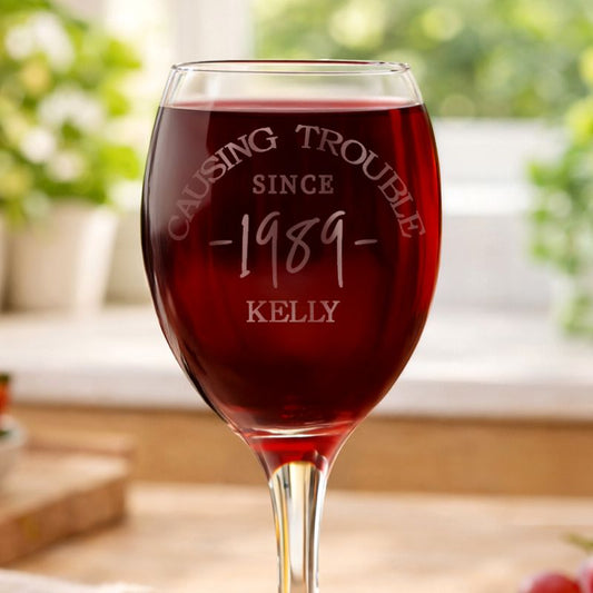Personalised Since Wine Glass