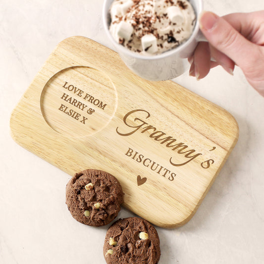 Personalised Heart Design Wooden Coaster Tray